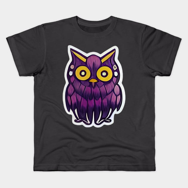 Purple owl Kids T-Shirt by Helfrd0771